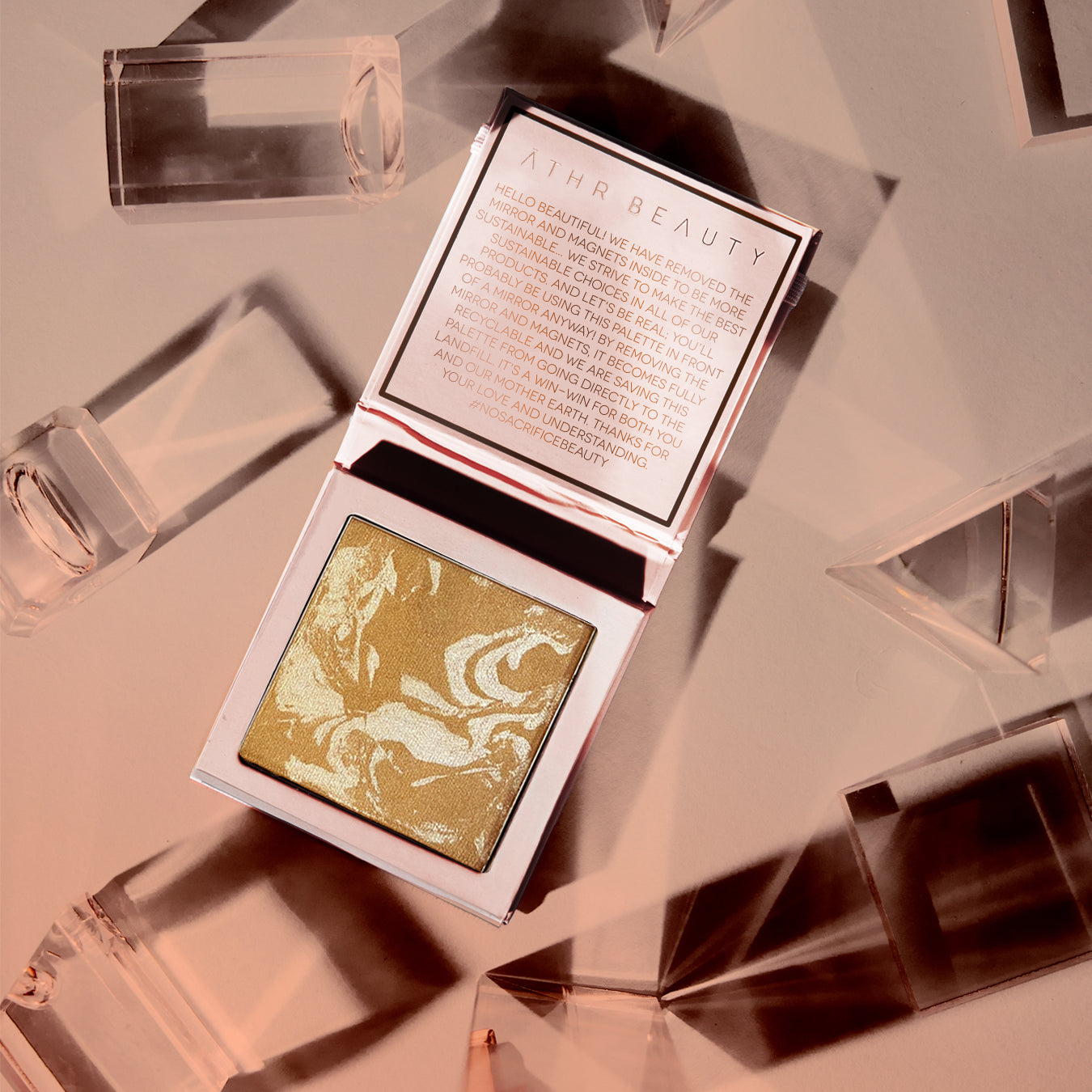 Editorial product image of the 1-Pan "Ethereal" Diffused Reflections Bronzing Powder, sitting open to show the shade color.