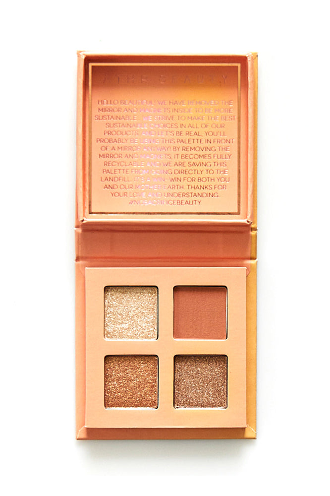 Open flat lay product image of the 4-Pan "Citrine" Crystal Eyeshadow Quad.