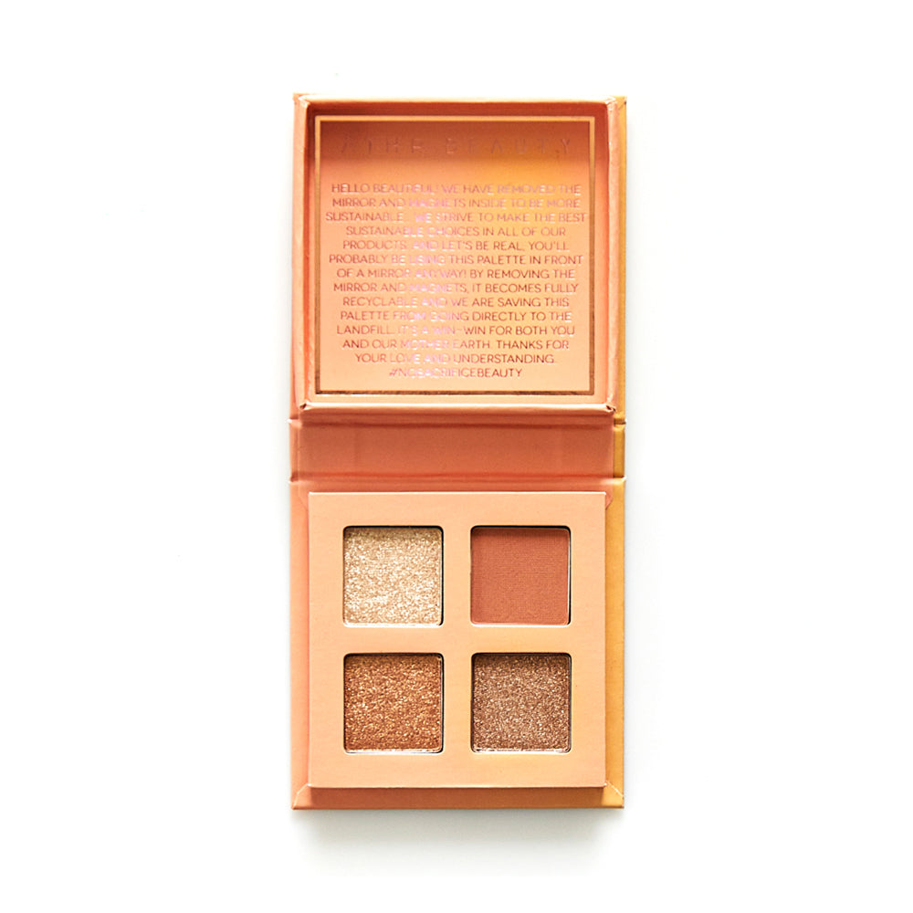 Open flat lay product image of the 4-Pan "Citrine" Crystal Eyeshadow Quad.