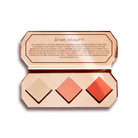 Studio product image of the 3-Pan "Amber" Crystal Charged Cheek Palette, sitting open to show the included shade colors.